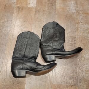 Men's black leather cowboy boots, size 9.5EE  from Justin Boots